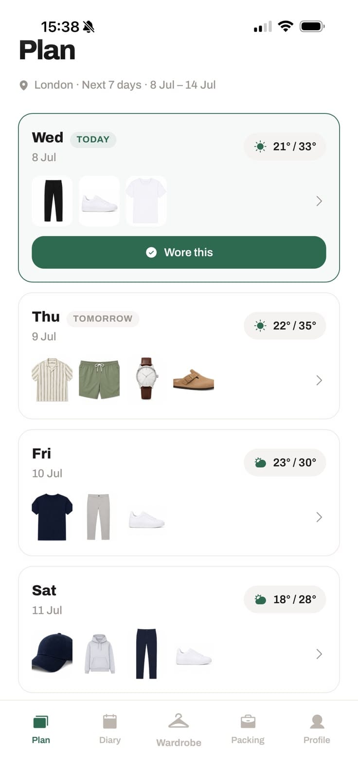 Planning a week of outfits in Dayclo