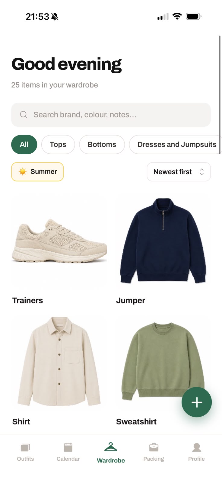 The Dayclo digital wardrobe catalogue